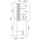 vidaXL WC Szekrény EDE Magasfényű Fehér 66 x 25,5 x 190 cm Szerelt Fa