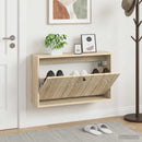 vidaXL Fali Cipőtartó ALKMAAR 71 x 17 x 43 cm Szerelt Fa Sonoma Tölgy