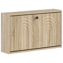 vidaXL Fali Cipőtartó ALKMAAR 71 x 17 x 43 cm Szerelt Fa Sonoma Tölgy