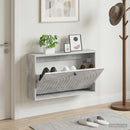 vidaXL Fali Cipőtartó ALKMAAR 71 x 17 x 43 cm Szerelt Fa Betonszürke