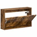 vidaXL Fali Cipőtartó ALKMAAR 71 x 17 x 43 cm Szerelt Fa Füstös Tölgy