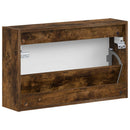 vidaXL Fali Cipőtartó ALKMAAR 71 x 17 x 43 cm Szerelt Fa Füstös Tölgy