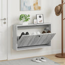 vidaXL Fali Cipőtartó ALKMAAR 71 x 17 x 43 cm Szerelt Fa Szürke Sonoma