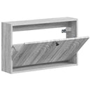 vidaXL Fali Cipőtartó ALKMAAR 71 x 17 x 43 cm Szerelt Fa Szürke Sonoma