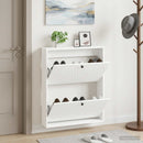 vidaXL Fali Cipőtartó ALKMAAR 71 x 17 x 86 cm Szerelt Fa Fehér