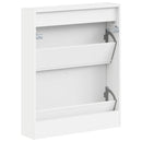 vidaXL Fali Cipőtartó ALKMAAR 71 x 17 x 86 cm Szerelt Fa Fehér