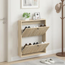 vidaXL Fali Cipőtartó ALKMAAR 71 x 17 x 86 cm Szerelt Fa Sonoma Tölgy