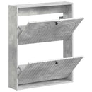 vidaXL Fali Cipőtartó ALKMAAR 71 x 17 x 86 cm Szerelt Fa Betonszürke