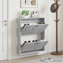 vidaXL Fali Cipőtartó ALKMAAR 71 x 17 x 86 cm Szerelt Fa Szürke Sonoma