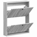 vidaXL Fali Cipőtartó ALKMAAR 71 x 17 x 86 cm Szerelt Fa Szürke Sonoma