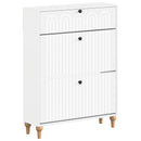 vidaXL Cipőszekrény ALKMAAR 78 x 24 x 103 cm Szerelt Fa Fehér