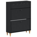 vidaXL Cipőszekrény ALKMAAR 78 x 24 x 103 cm Szerelt Fa Fekete