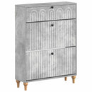 vidaXL Cipőszekrény ALKMAAR 78 x 24 x 103 cm Szerelt Fa Betonszürke