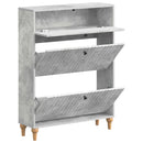 vidaXL Cipőszekrény ALKMAAR 78 x 24 x 103 cm Szerelt Fa Betonszürke