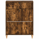 vidaXL Cipőszekrény ALKMAAR 78 x 24 x 103 cm Szerelt Fa Füstös Tölgy