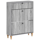 vidaXL Cipőszekrény ALKMAAR 78 x 24 x 103 cm Szerelt Fa Szürke Sonoma