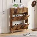 vidaXL Cipőszekrény ALKMAAR 78 x 24 x 103 cm Szerelt Fa Antik Fa