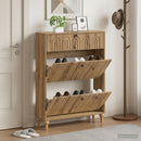 vidaXL Cipőszekrény ALKMAAR 78 x 24 x 103 cm Szerelt Fa Kézműves Tölgy