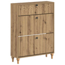 vidaXL Cipőszekrény ALKMAAR 78 x 24 x 103 cm Szerelt Fa Kézműves Tölgy