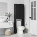 vidaXL WC Szekrény ALKMAAR Fekete 66 x 25,5 x 190 cm Szerelt Fa