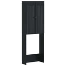 vidaXL WC Szekrény ALKMAAR Fekete 66 x 25,5 x 190 cm Szerelt Fa