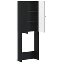 vidaXL WC Szekrény ALKMAAR Fekete 66 x 25,5 x 190 cm Szerelt Fa