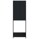 vidaXL WC Szekrény ALKMAAR Fekete 66 x 25,5 x 190 cm Szerelt Fa