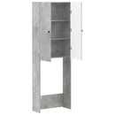 vidaXL WC Szekrény ALKMAAR Betonszürke 66 x 25,5 x 190 cm Szerelt Fa