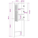 vidaXL WC Szekrény ALKMAAR Betonszürke 66 x 25,5 x 190 cm Szerelt Fa