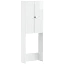 vidaXL WC Szekrény ALKMAAR Magasfényű Fehér 66 x 25,5 x 190 cm