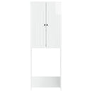 vidaXL WC Szekrény ALKMAAR Magasfényű Fehér 66 x 25,5 x 190 cm