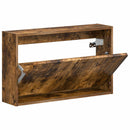 vidaXL Fali Cipőtartó ZWOLLE 71 x 17 x 43 cm Szerelt Fa Füstös Tölgy