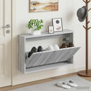 vidaXL Fali Cipőtartó ZWOLLE 71 x 17 x 43 cm Szerelt Fa Szürke Sonoma
