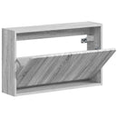 vidaXL Fali Cipőtartó ZWOLLE 71 x 17 x 43 cm Szerelt Fa Szürke Sonoma