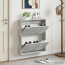 vidaXL Fali Cipőtartó ZWOLLE 71 x 17 x 86 cm Szerelt Fa Betonszürke