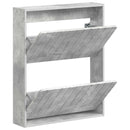 vidaXL Fali Cipőtartó ZWOLLE 71 x 17 x 86 cm Szerelt Fa Betonszürke