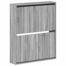 vidaXL Fali Cipőtartó ZWOLLE 71 x 17 x 86 cm Szerelt Fa Szürke Sonoma