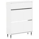 vidaXL Cipőszekrény ZWOLLE 78 x 24 x 103 cm Szerelt Fa Fehér