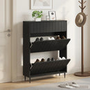 vidaXL Cipőszekrény ZWOLLE 78 x 24 x 103 cm Szerelt Fa Fekete