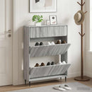 vidaXL Cipőszekrény ZWOLLE 78 x 24 x 103 cm Szerelt Fa Szürke Sonoma