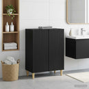 vidaXL Fürdőszoba Tároló Szekrény ARNHEM Fekete 59,5 x 31 x 80 cm