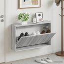 vidaXL Fali Cipőtartó ARNHEM 71 x 17 x 43 cm Szerelt Fa Szürke Sonoma