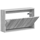 vidaXL Fali Cipőtartó ARNHEM 71 x 17 x 43 cm Szerelt Fa Szürke Sonoma