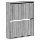 vidaXL Fali Cipőtartó ARNHEM 71 x 17 x 86 cm Szerelt Fa Szürke Sonoma
