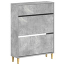 vidaXL Cipőszekrény ARNHEM 78 x 24 x 103 cm Szerelt Fa Betonszürke