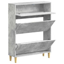 vidaXL Cipőszekrény ARNHEM 78 x 24 x 103 cm Szerelt Fa Betonszürke