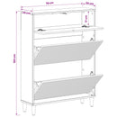 vidaXL Cipőszekrény ARNHEM 78 x 24 x 103 cm Szerelt Fa Szürke Sonoma