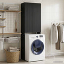 vidaXL WC Szekrény ARNHEM Fekete 66 x 25,5 x 190 cm Szerelt Fa