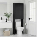 vidaXL WC Szekrény ARNHEM Fekete 66 x 25,5 x 190 cm Szerelt Fa