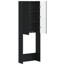 vidaXL WC Szekrény ARNHEM Fekete 66 x 25,5 x 190 cm Szerelt Fa